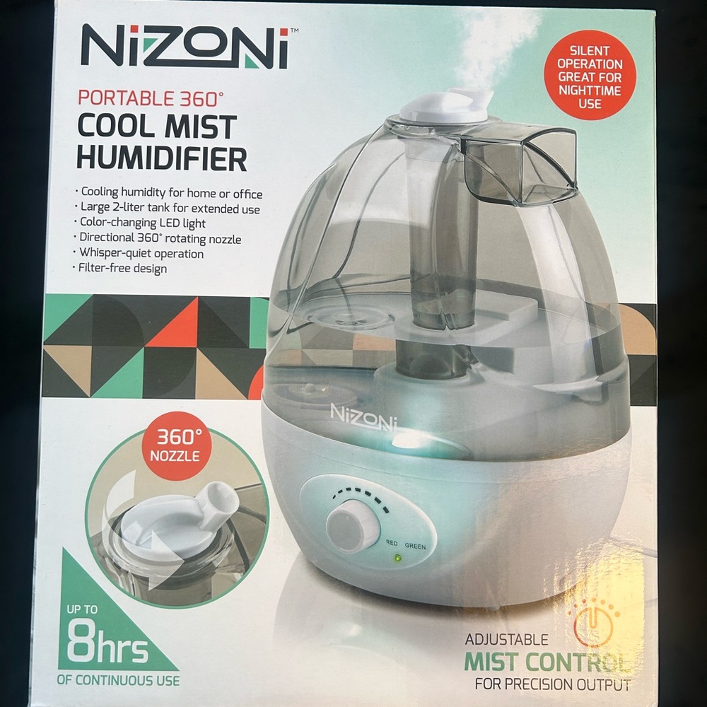 Nizoni Portable 360* Cool Mist Humidifier